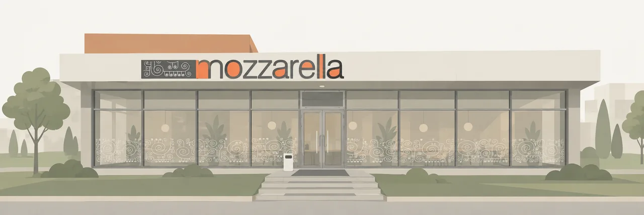 Вход в mozzarella на улице Весенней, 9А
